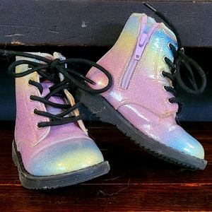 The Childrens Place Rainbow Glitter Boots sz 6